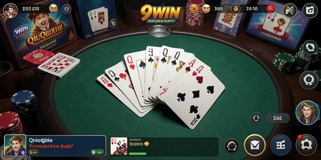 Tampilan gameplay QiuQiu yang seru di 9WIN.