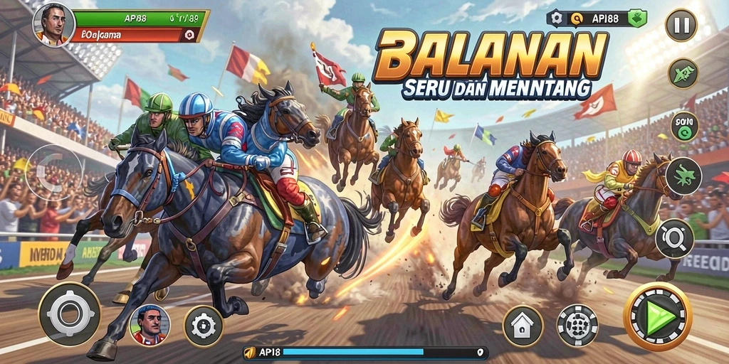 Tampilan utama gameplay API88 dengan aksi balapan mendebarkan.