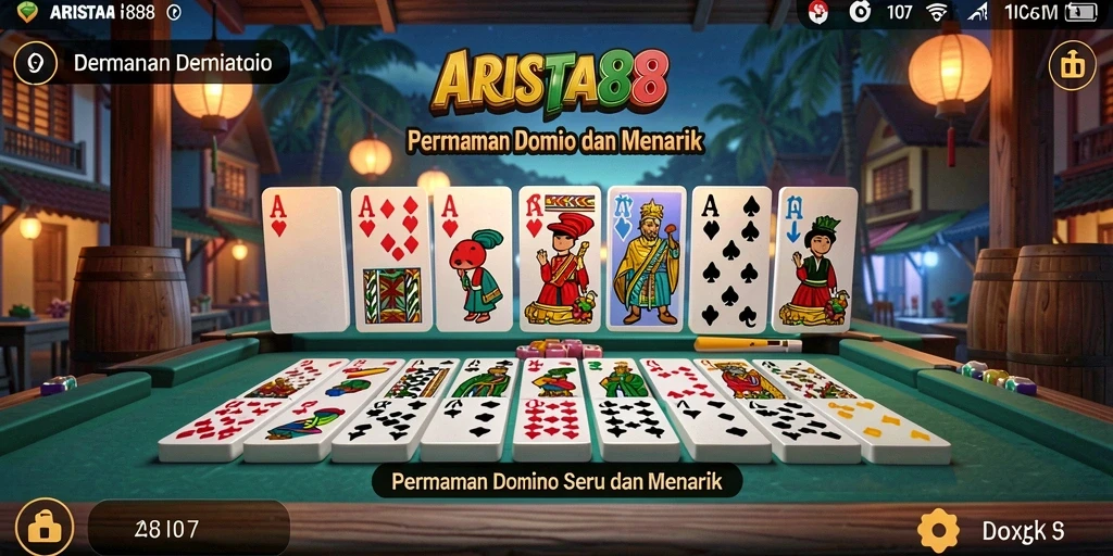 Screenshot gameplay ARISTA88 menampilkan pemain menikmati Domino.