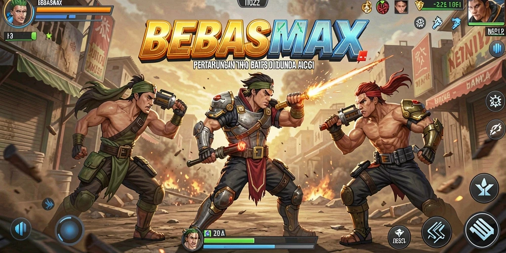 Screenshot menampilkan aksi seru dan dinamis dari game BEBASMAX.