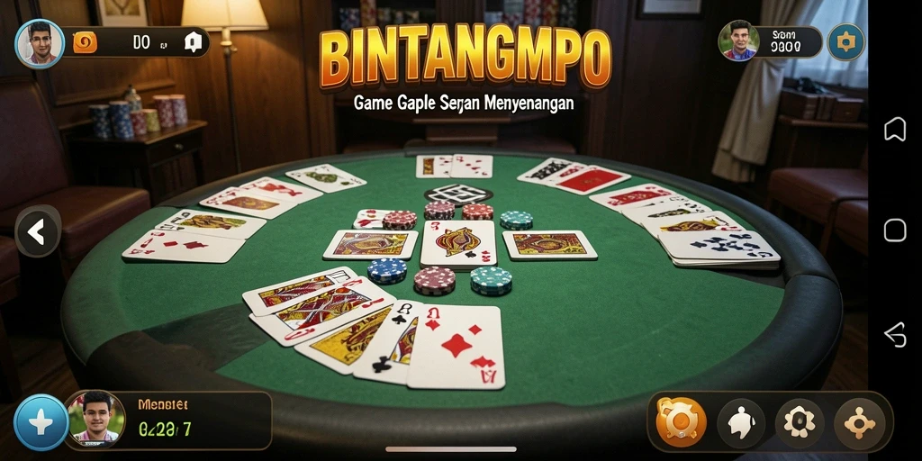 Screenshot gameplay BINTANGMPO dengan suasana bermain Gaple yang seru.
