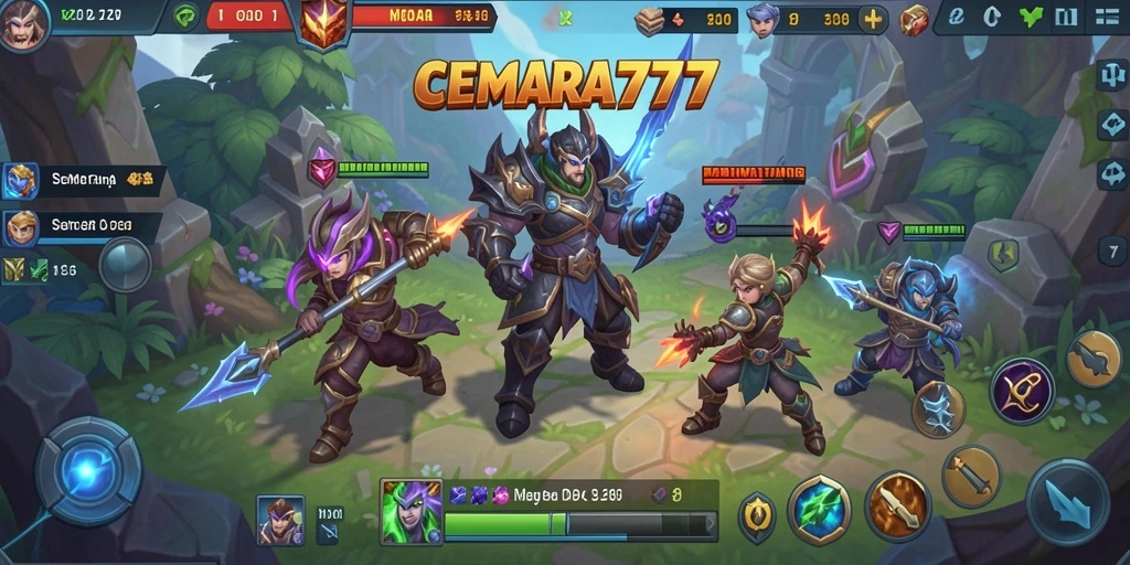 Tampilan seru dari gameplay MOBA di CEMARA777