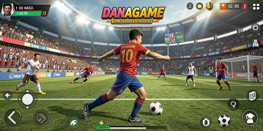 Tampilan gameplay seru dan interaktif dari DANAGAME yang menampilkan berbagai olahraga.