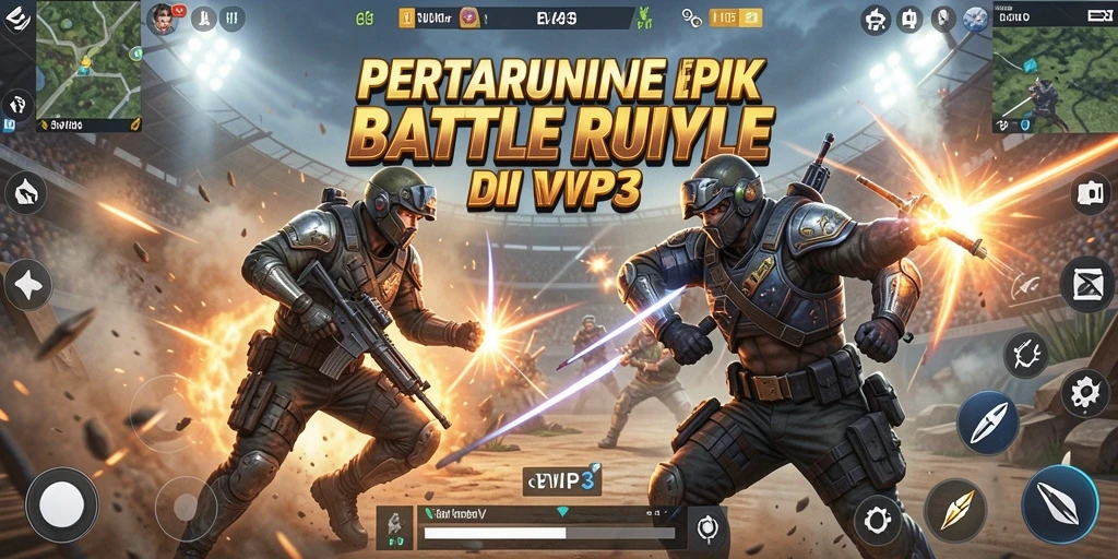 Tampilan gameplay seru EVIP3 dalam pertarungan Battle Royale.
