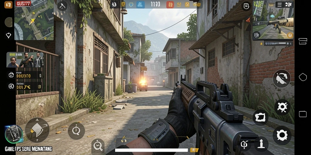 Tampilan gameplay menegangkan dari GUS77 di medan perang.