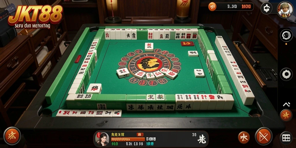 Tampilan gameplay Mahjong di JKT88 yang menarik dan interaktif.