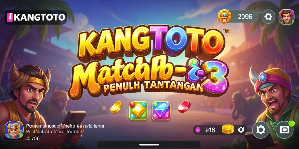 Tangkapan layar KANGTOTO menampilkan gameplay Match-3 yang mengasyikkan dan penuh warna.