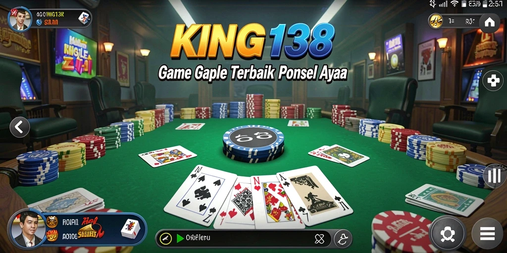 Menampilkan gameplay Gaple yang seru di KING138.
