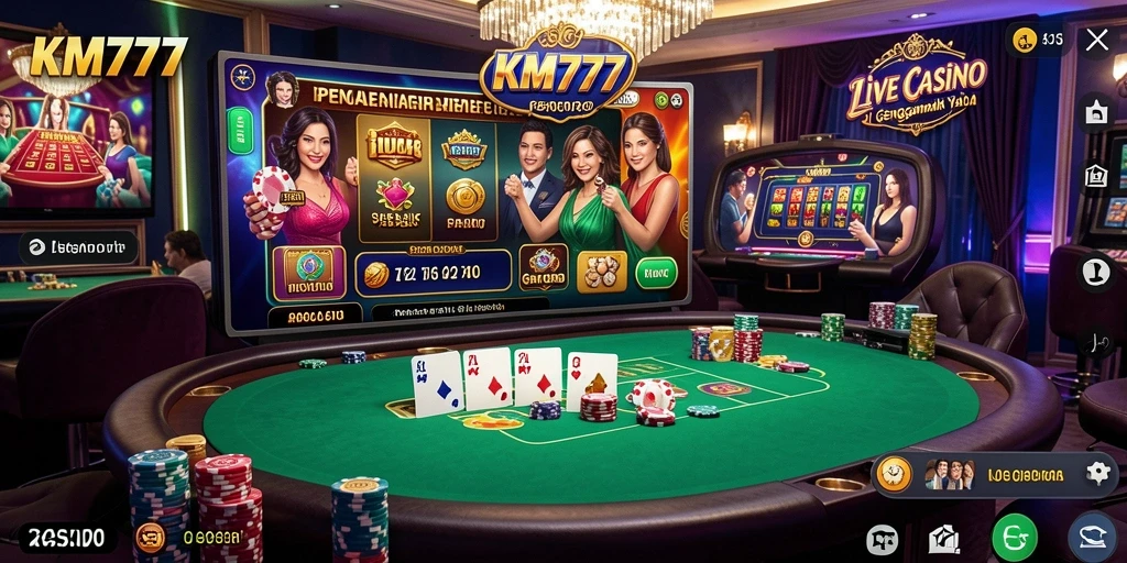 Screenshot gameplay Live Casino yang mengasyikkan dari KM777.