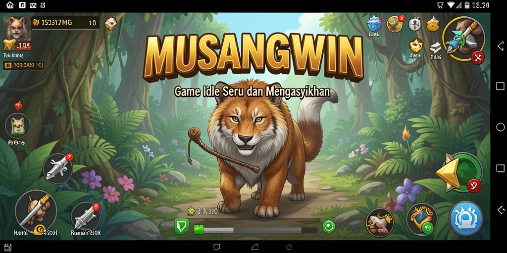 Tampilan menarik gameplay <strong>MUSANGWIN</strong> dengan musang yang lucu.