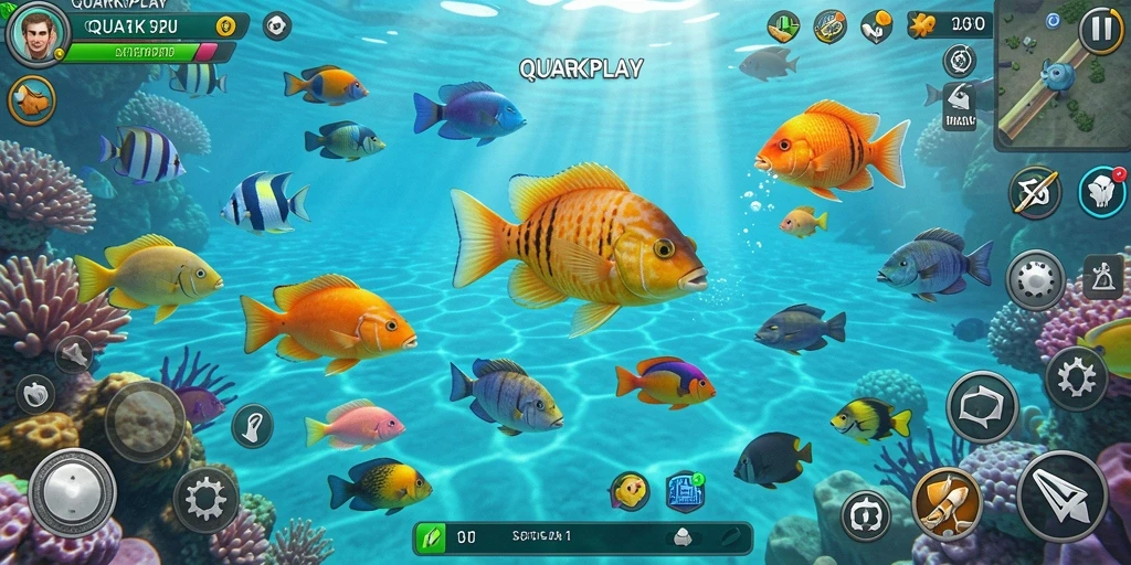 Tampilan gameplay QUARKPLAY yang penuh warna dan seru.