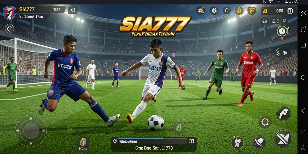 Tampilan gameplay aksi sepak bola dalam SIA777 yang menegangkan.