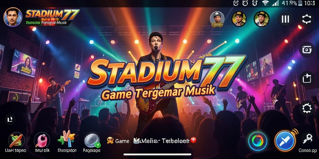 Tampilan menakjubkan dari gameplay STADIUM77 yang penuh warna.