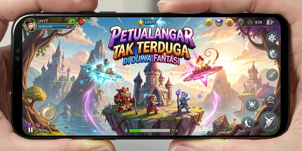 Tampilan gameplay UH77 yang mendebarkan dan penuh petualangan.